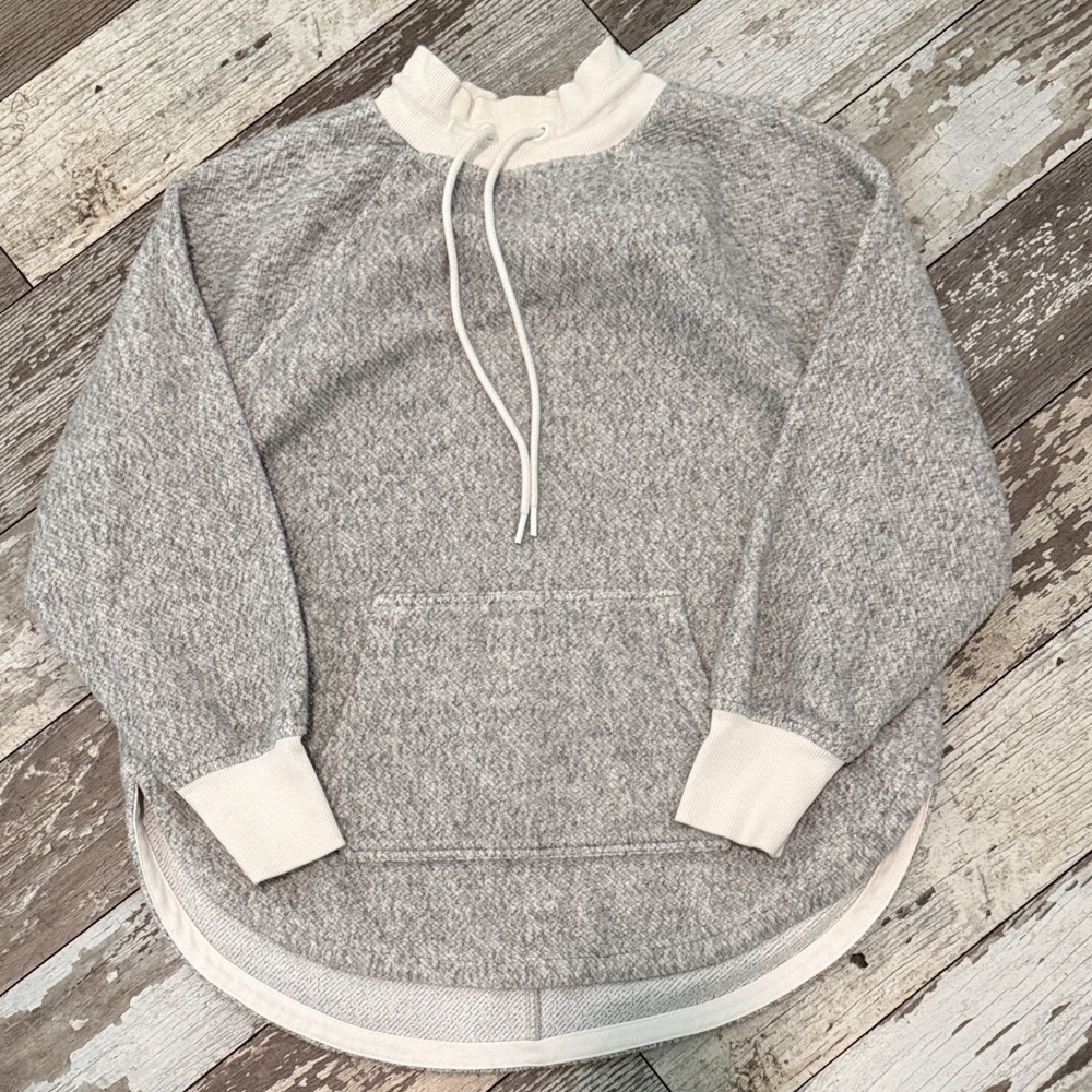 Lou & Grey Heather Gray and Cream Pullover Hoodie size XXS